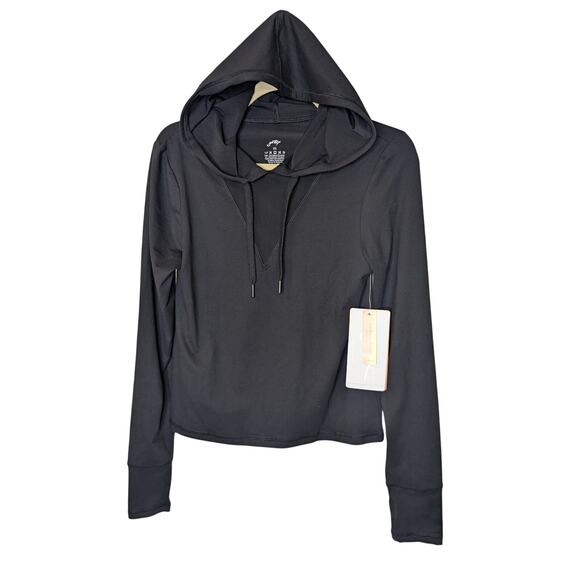 Gottex Peach Skin Lightweight Moisture Wicking Hoodie Womens Size XS Black - Picture 1 of 9